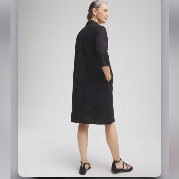 Chico’s Linen 3D Floral Dress - Picture 4 of 16